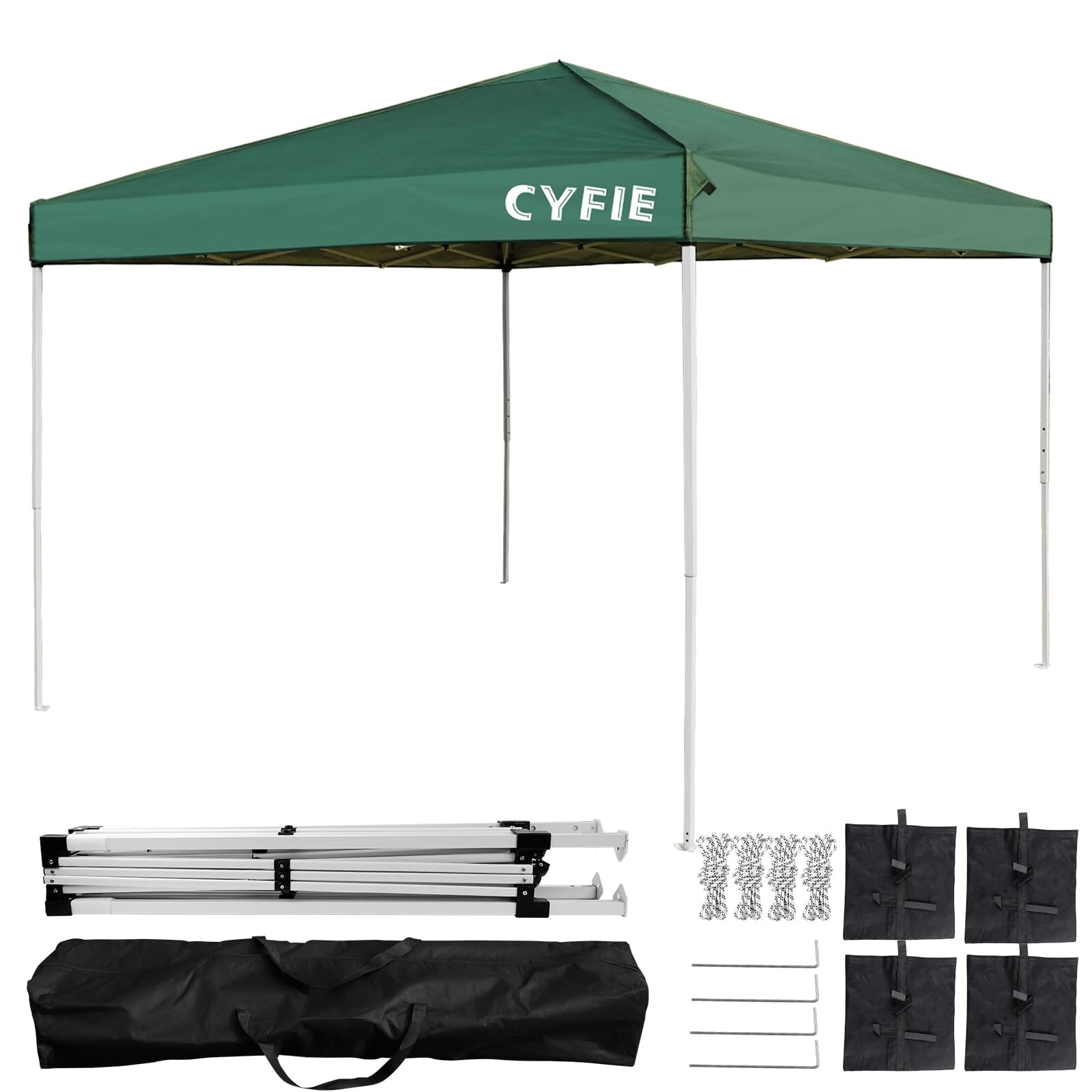 CYFIE ワンタッチテント 2m×2m UVカット 防水 3段階調節 アウトドア・キャンプ用 テント DEWEL グリーン 2m×2m